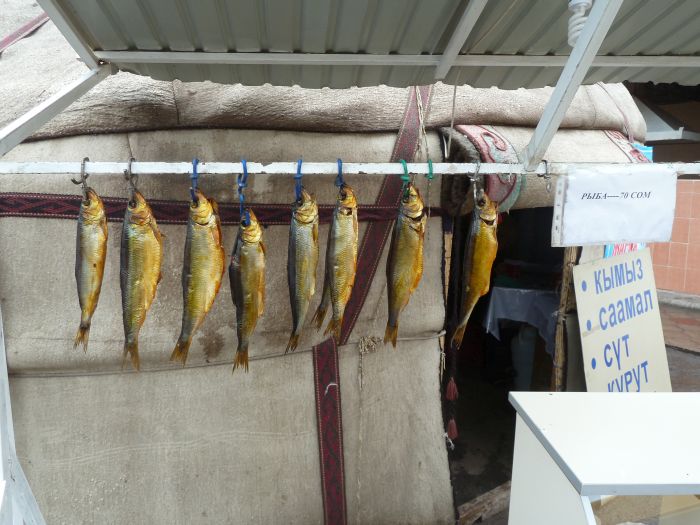 frisch geräuchert auf dem Rastplatz nach Karakol